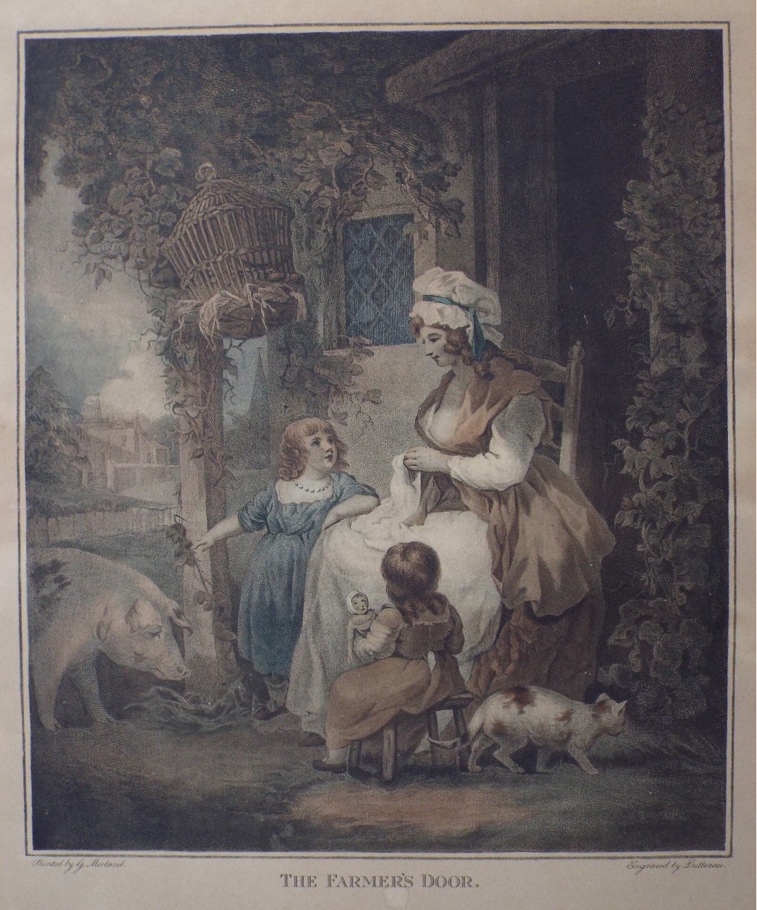 Lithograph - The Farmer's Door. - 