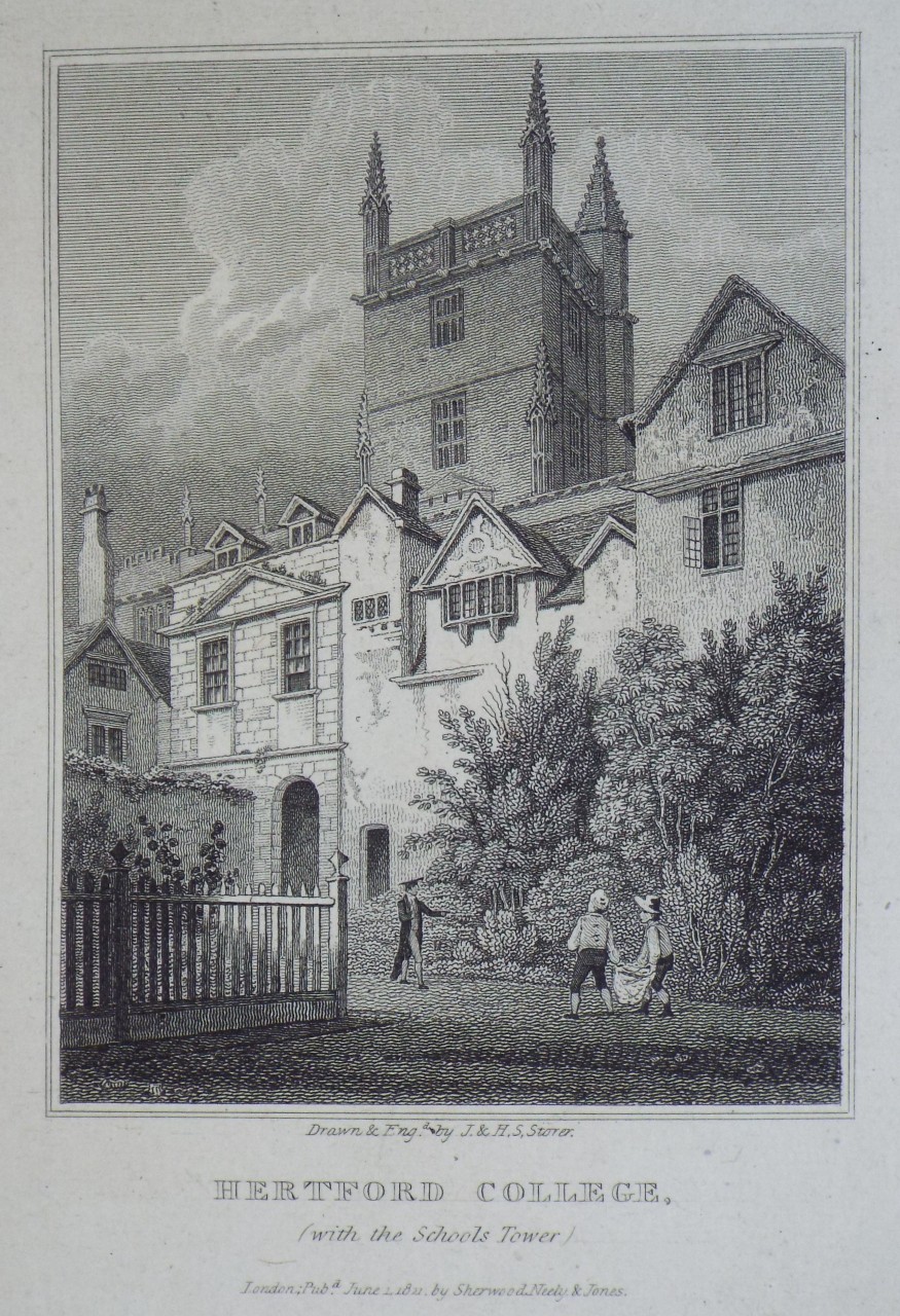 Print - Hertford College, (with the Schools Tower) - Storer