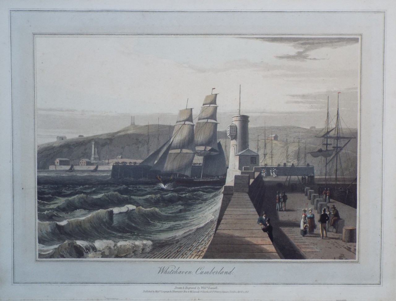 Aquatint - Whitehaven, Cumberland. - Daniell