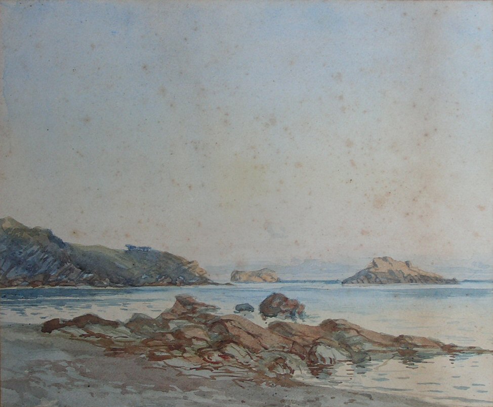 Watercolour - (Sea and rocky beach)