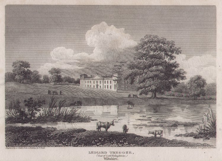 Print - Lediard Tregoze, (Seat of Lord Bolingbroke) Wiltshire - Smith