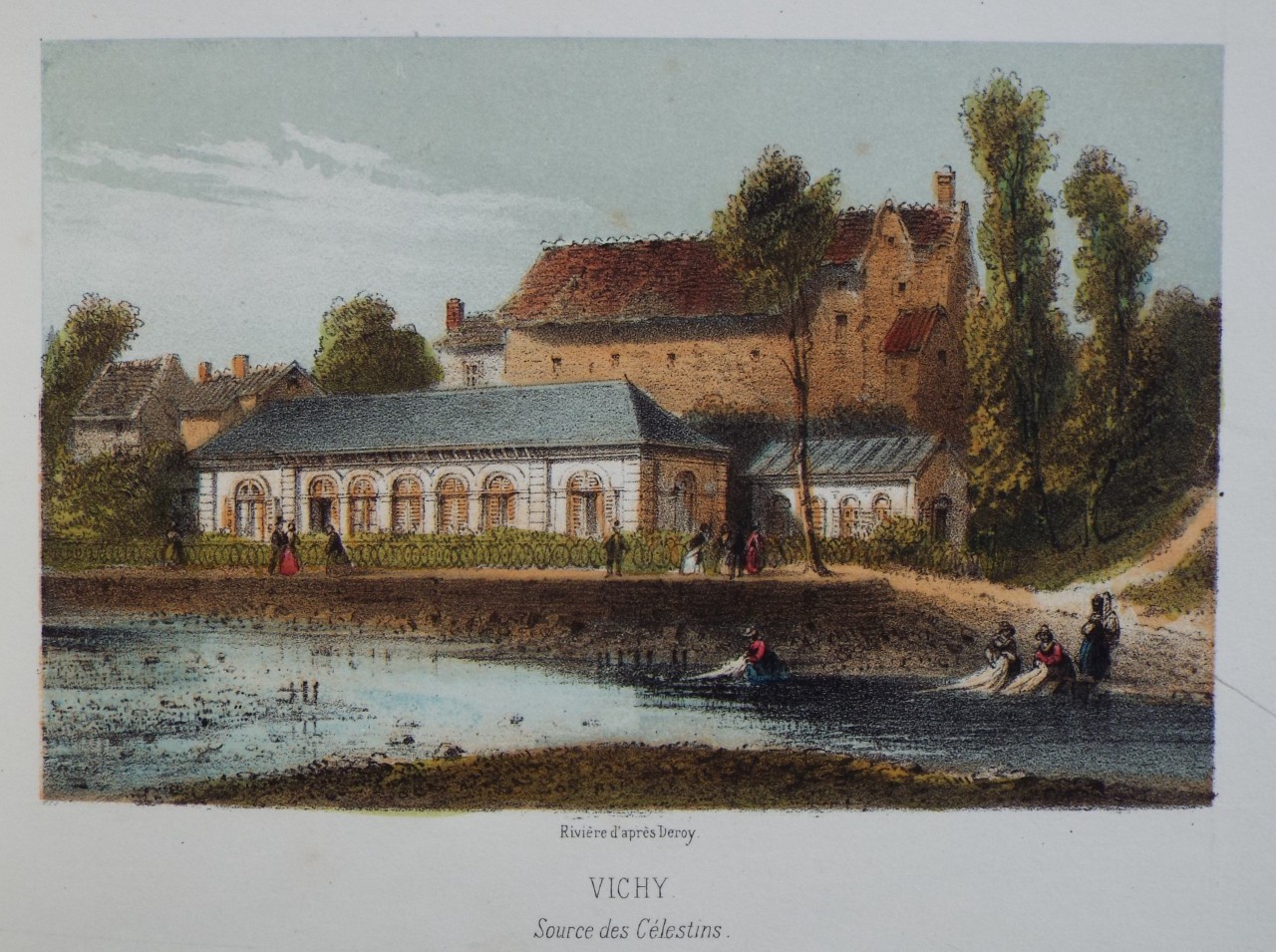 Lithograph - Vichy. Source des Celestins. - 