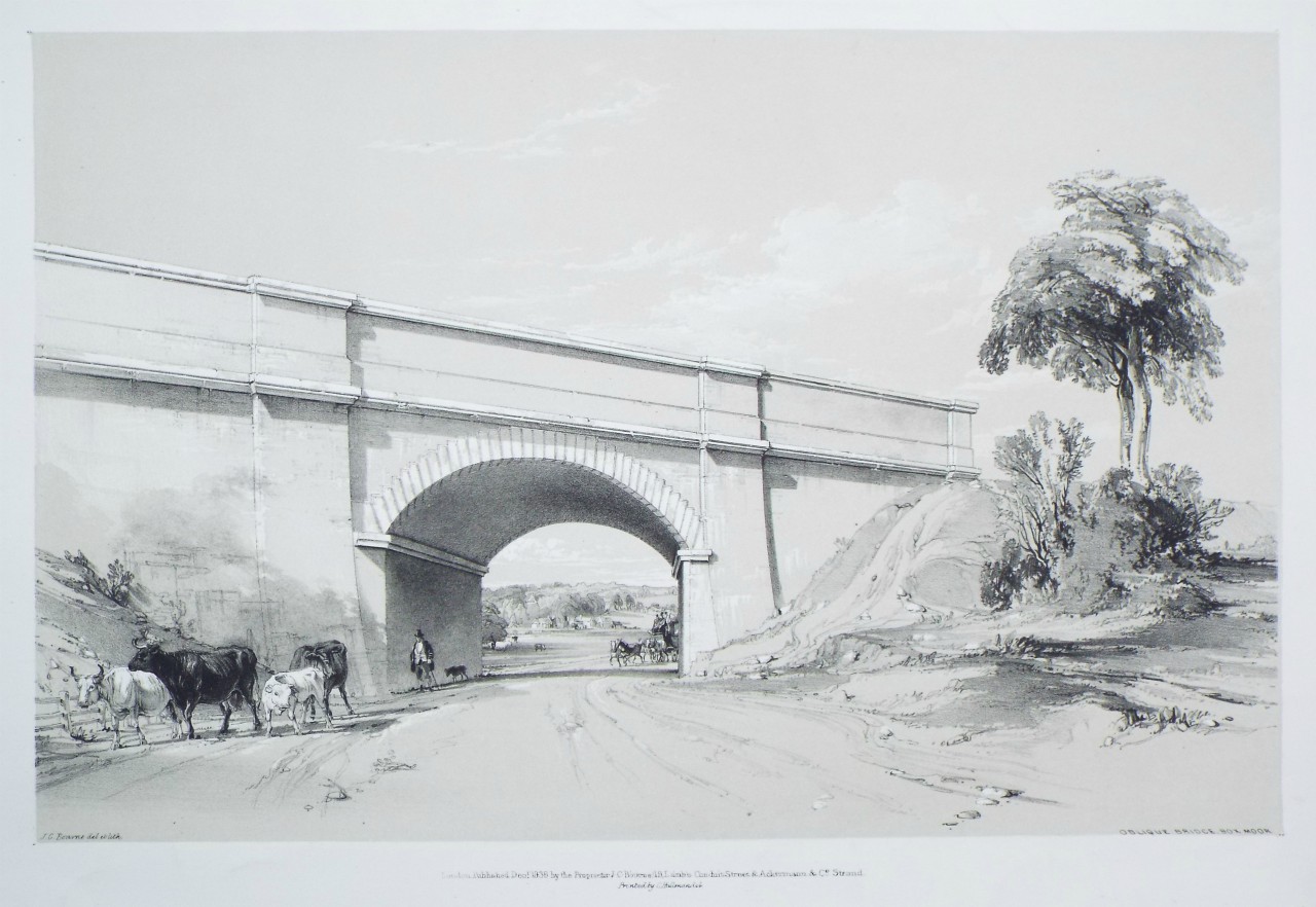 Lithograph - Oblique Bridge, Box Moor - Bourne