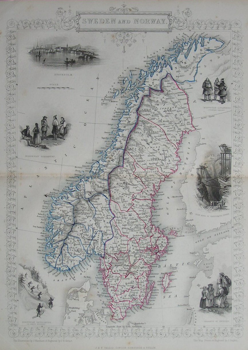 Map of Sweden and Norway