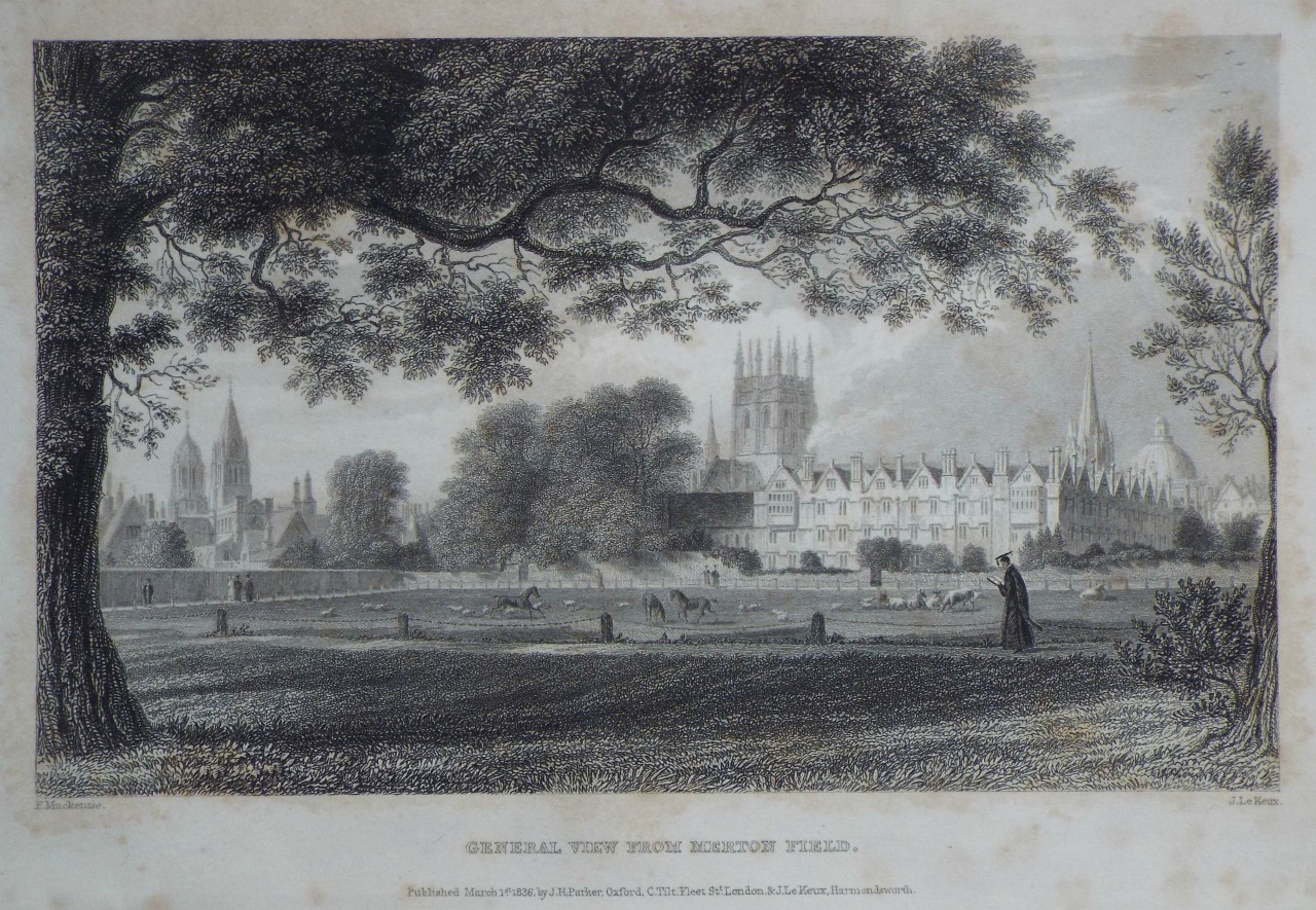 Print - General View from Merton Field. - Le