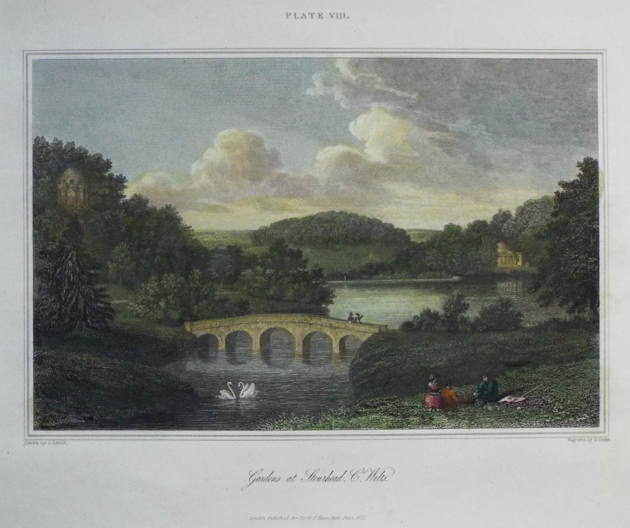 Print - Gardens at Stourhead, Co. Wilts. - Cooke