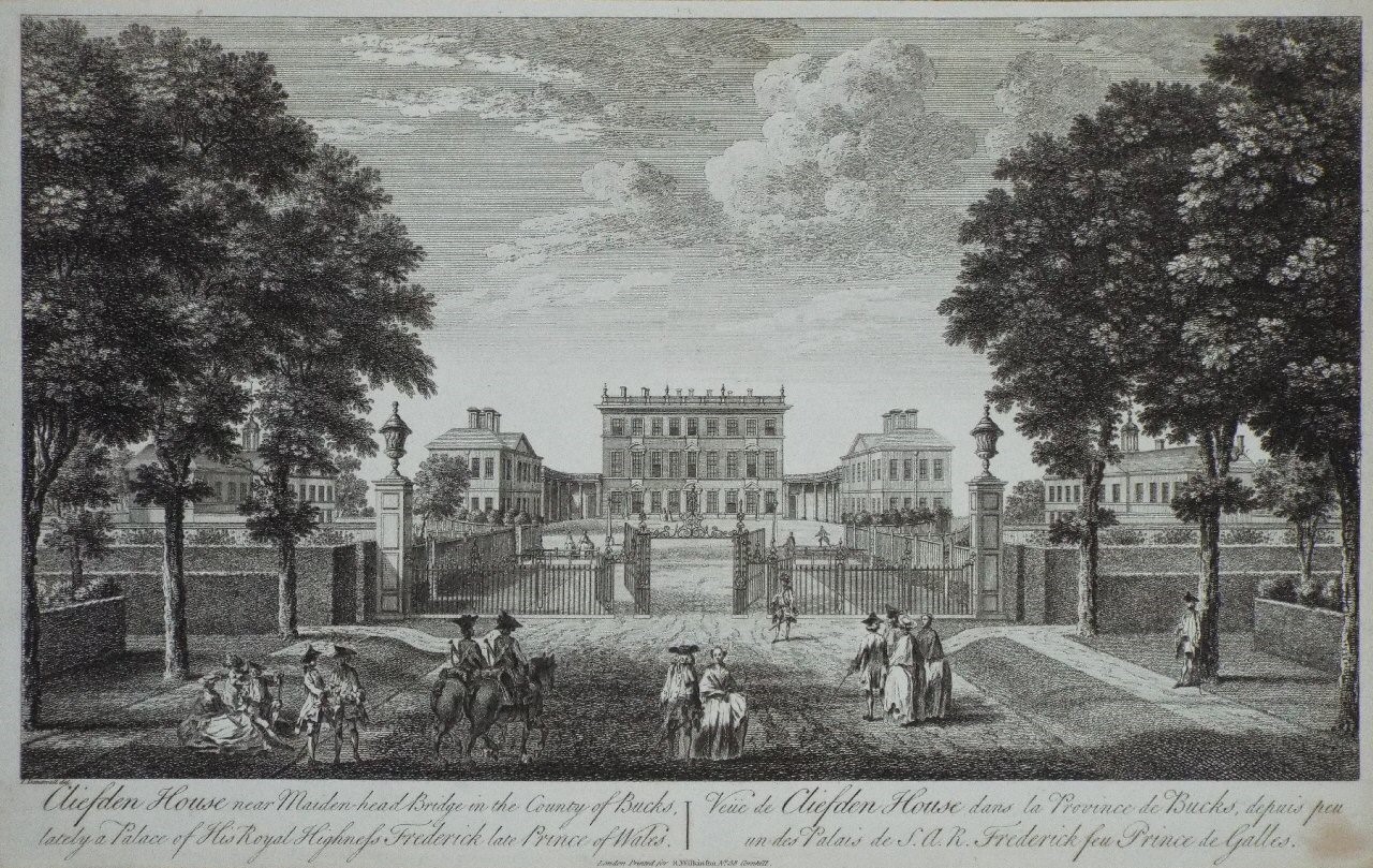 Print - Cliefden House near Maiden-head Bridge in the County of Bucks, lately a Palace of His Royal Highness Frederick late Prince of Wales. - Bickham
