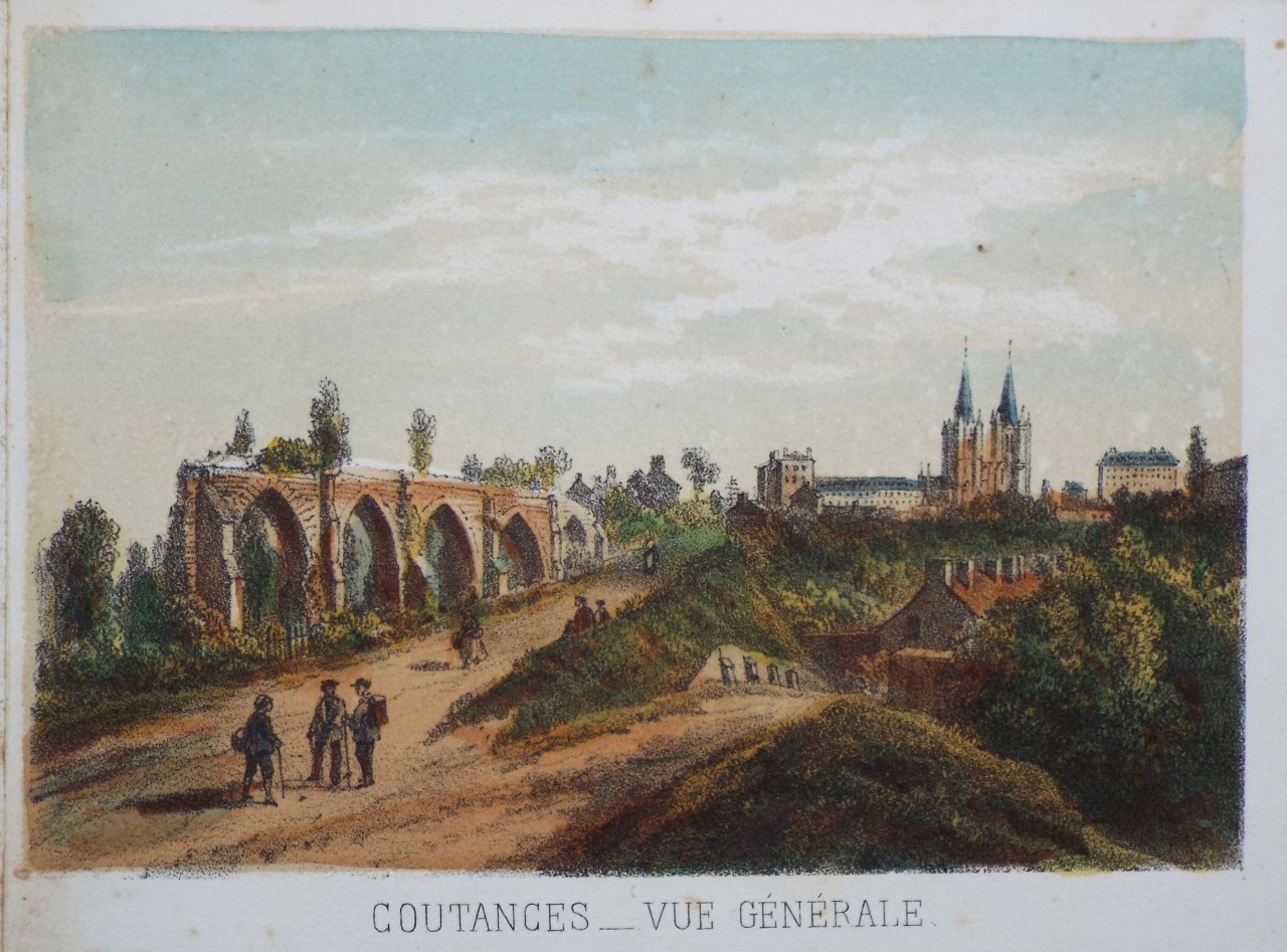 Lithograph - Coutances - Vue Generale.