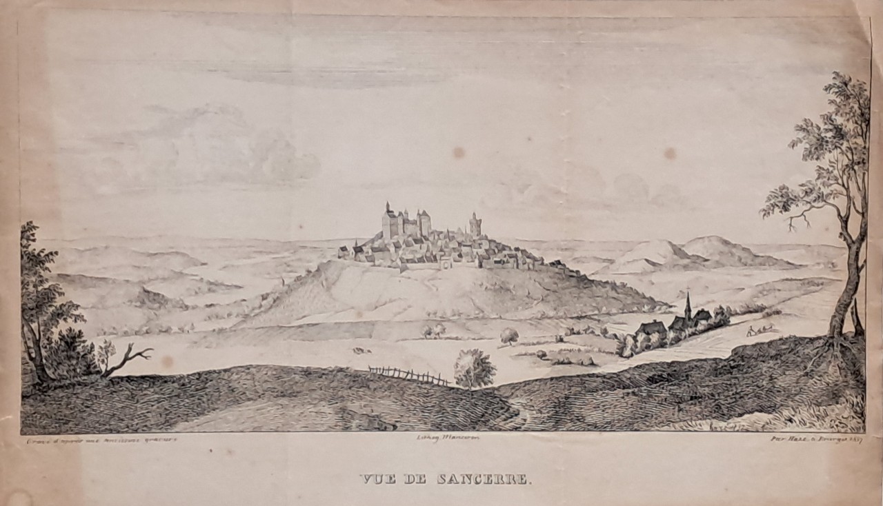 Lithograph - Vue de Sancerre. - 