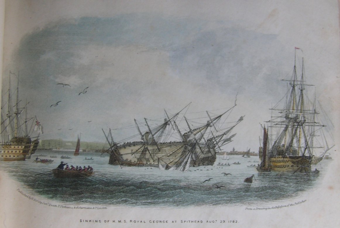 Steel Vignette - Sinking of H.M.S. Royal George at Spithead Augt. 29 1782