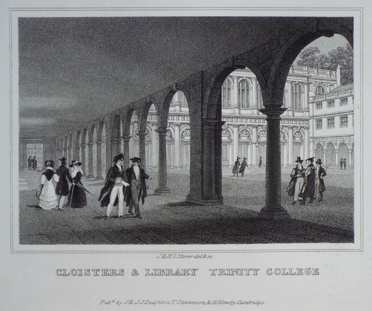 Print - Cloisters & Library Trinity College - Storer