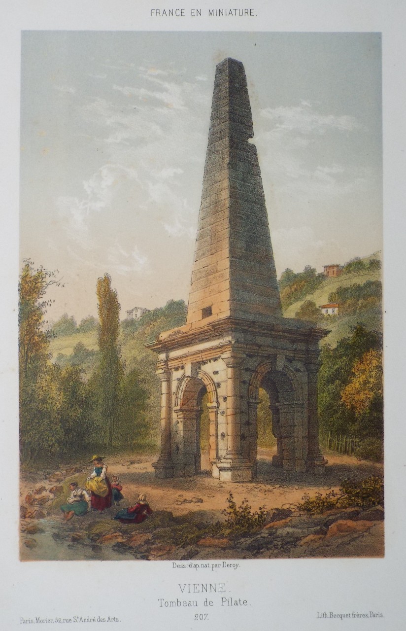 Lithograph - Vienne. Tombeau de Pilate. - 