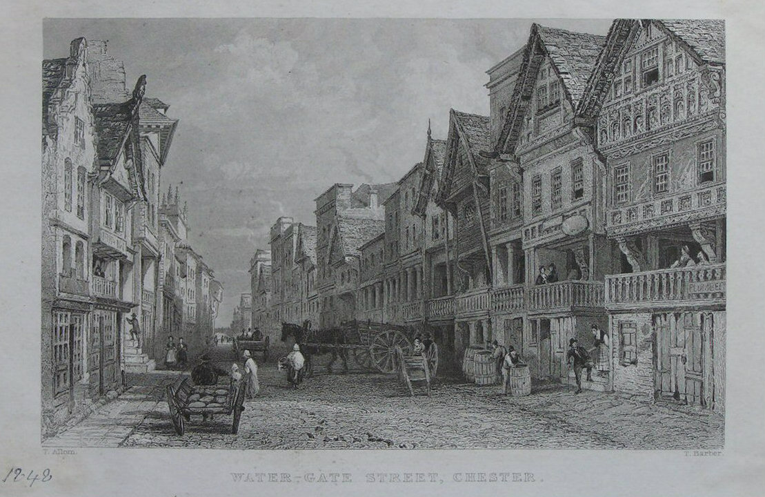 Print - Water-Gate Street, Chester - Bradshaw