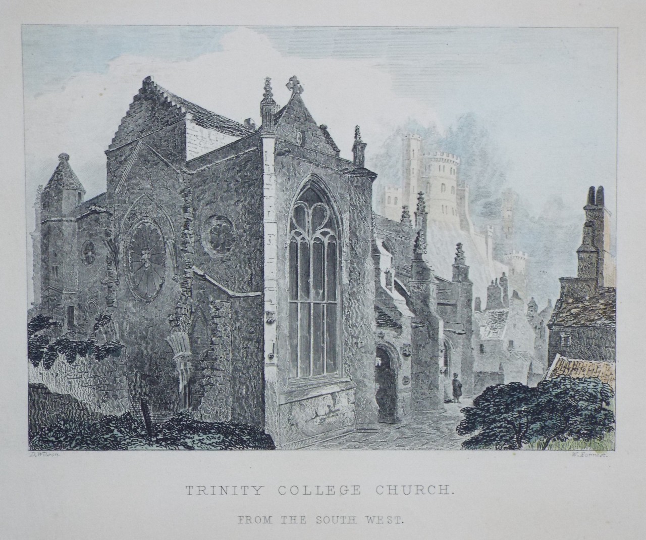 Etching - Trinity College Church from the South West. - Forrest