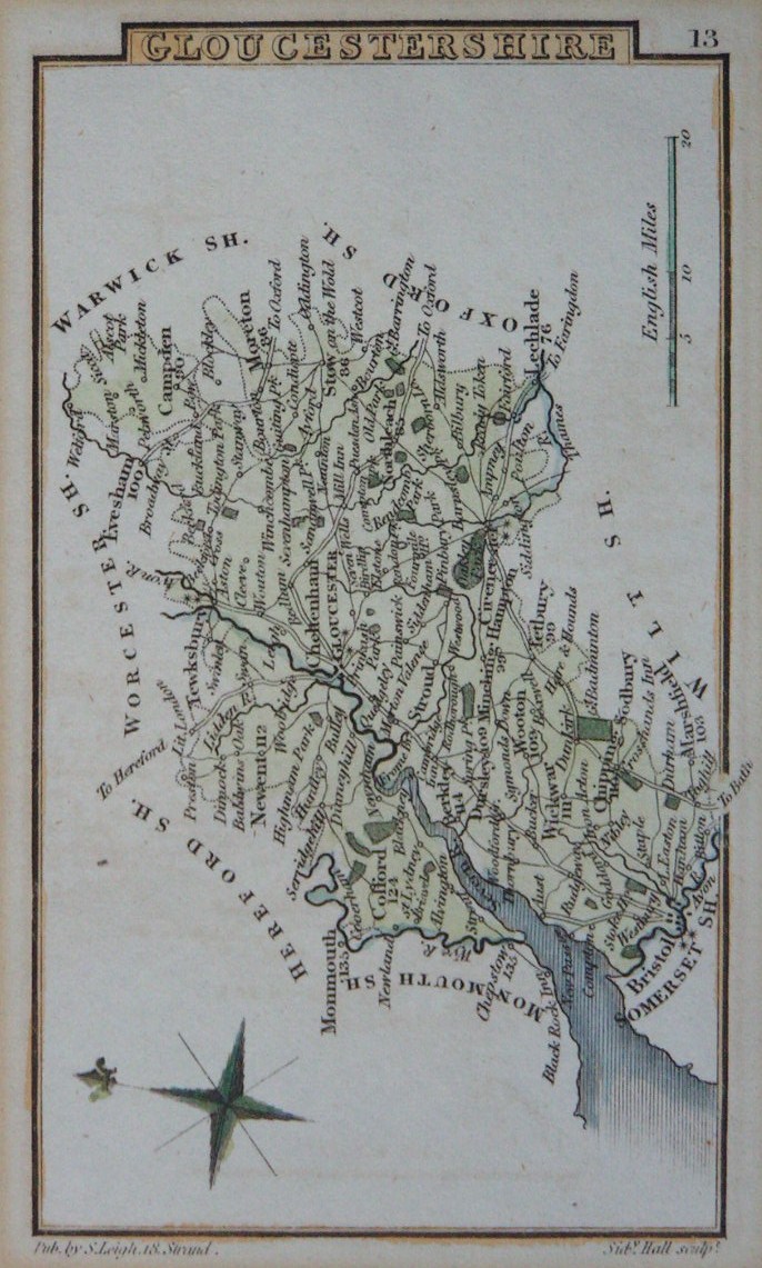 Map of Gloucestershire - Leigh