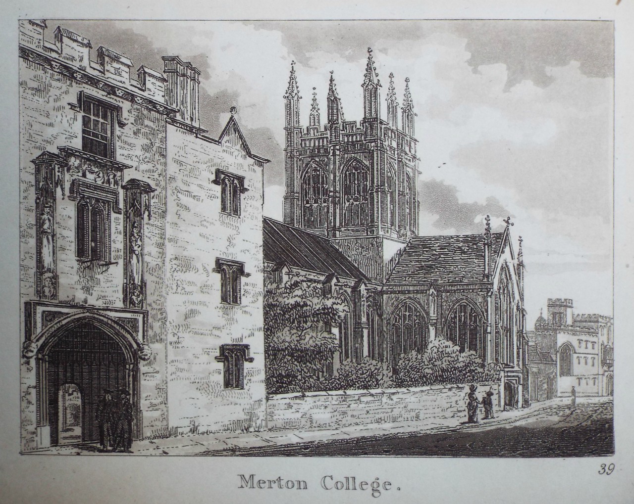Aquatint - Merton College.