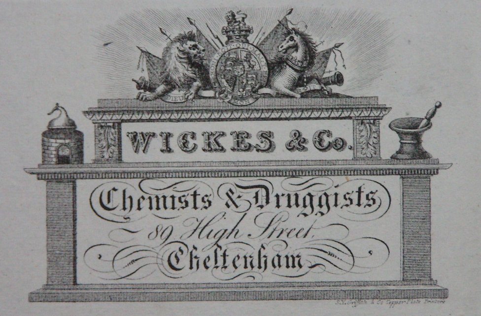 Print - Wickes & Co Chemists & Druggists 89 High Street Cheltenham