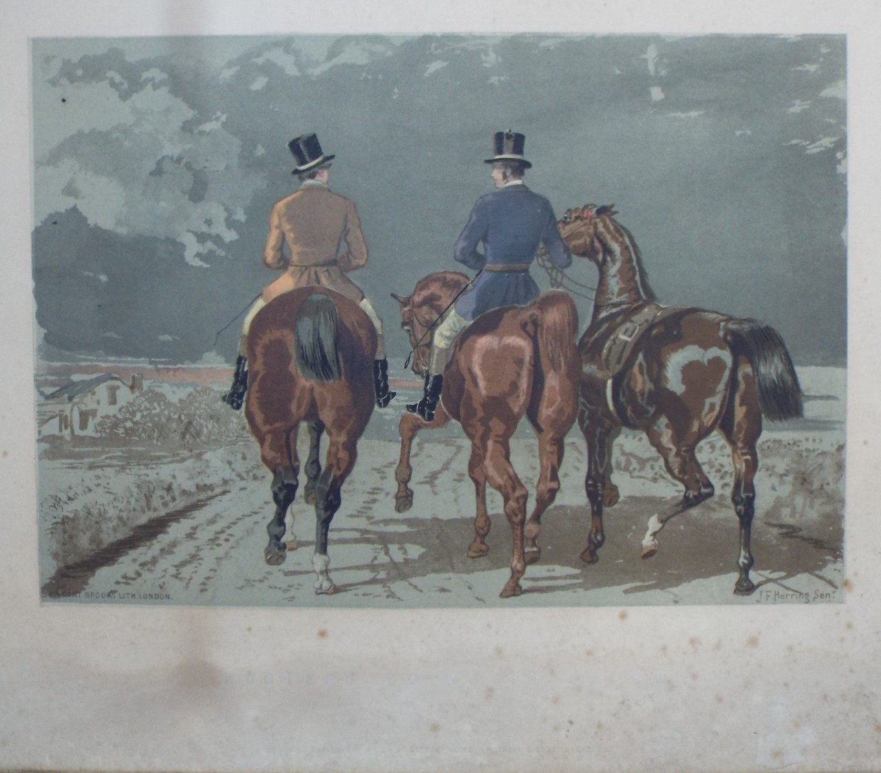 Chromo-lithograph - Herring's Sporting Sketches. Hunters Going to Cover.