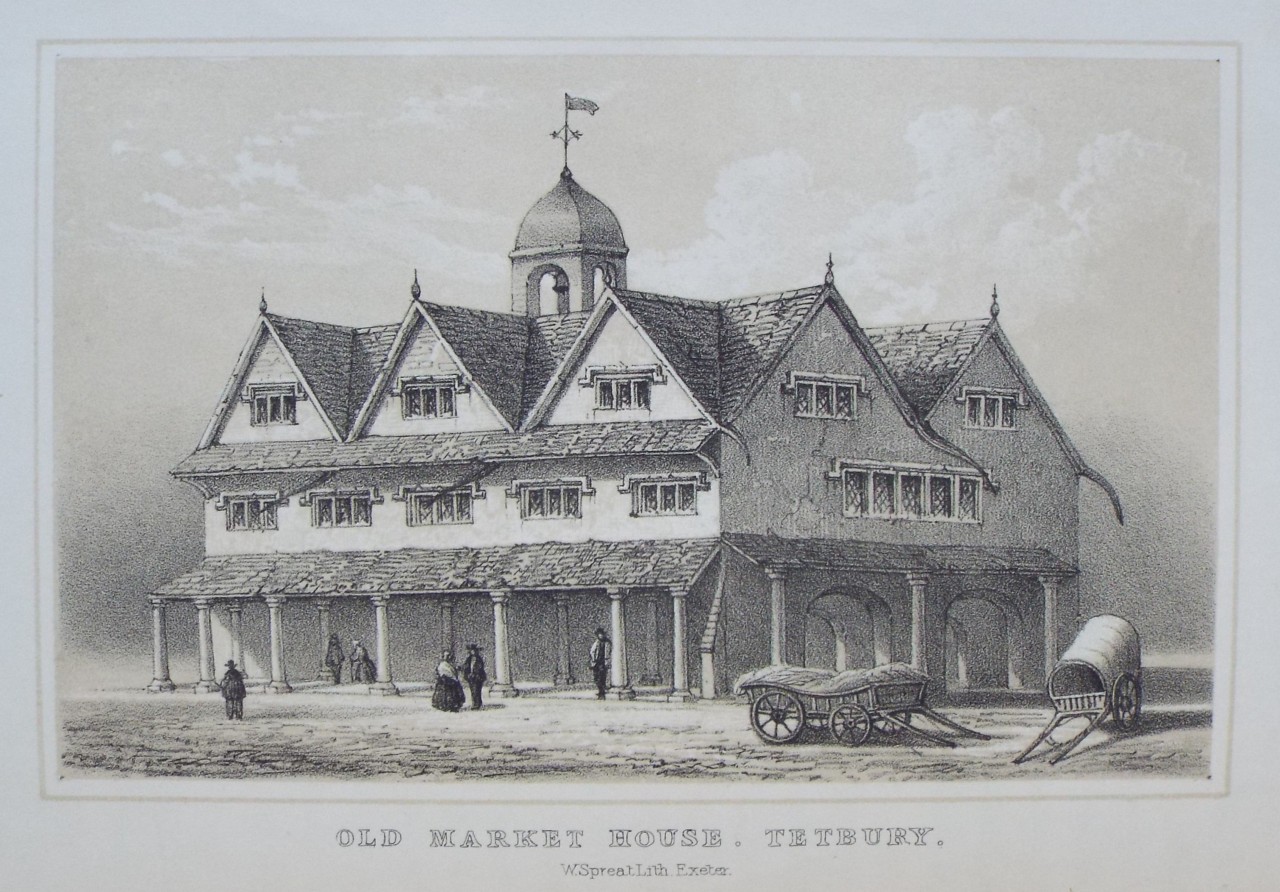 Lithograph - Old Market House, Tetbury. - Spreat