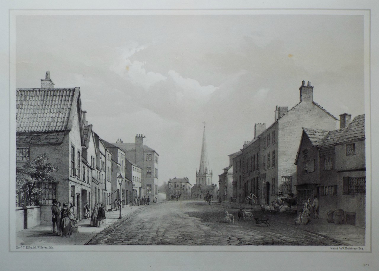 Lithograph - (Wakefield - Westgate, Looking East) - Bevan