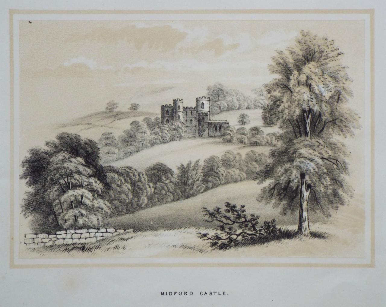Lithograph - Midford Castle.