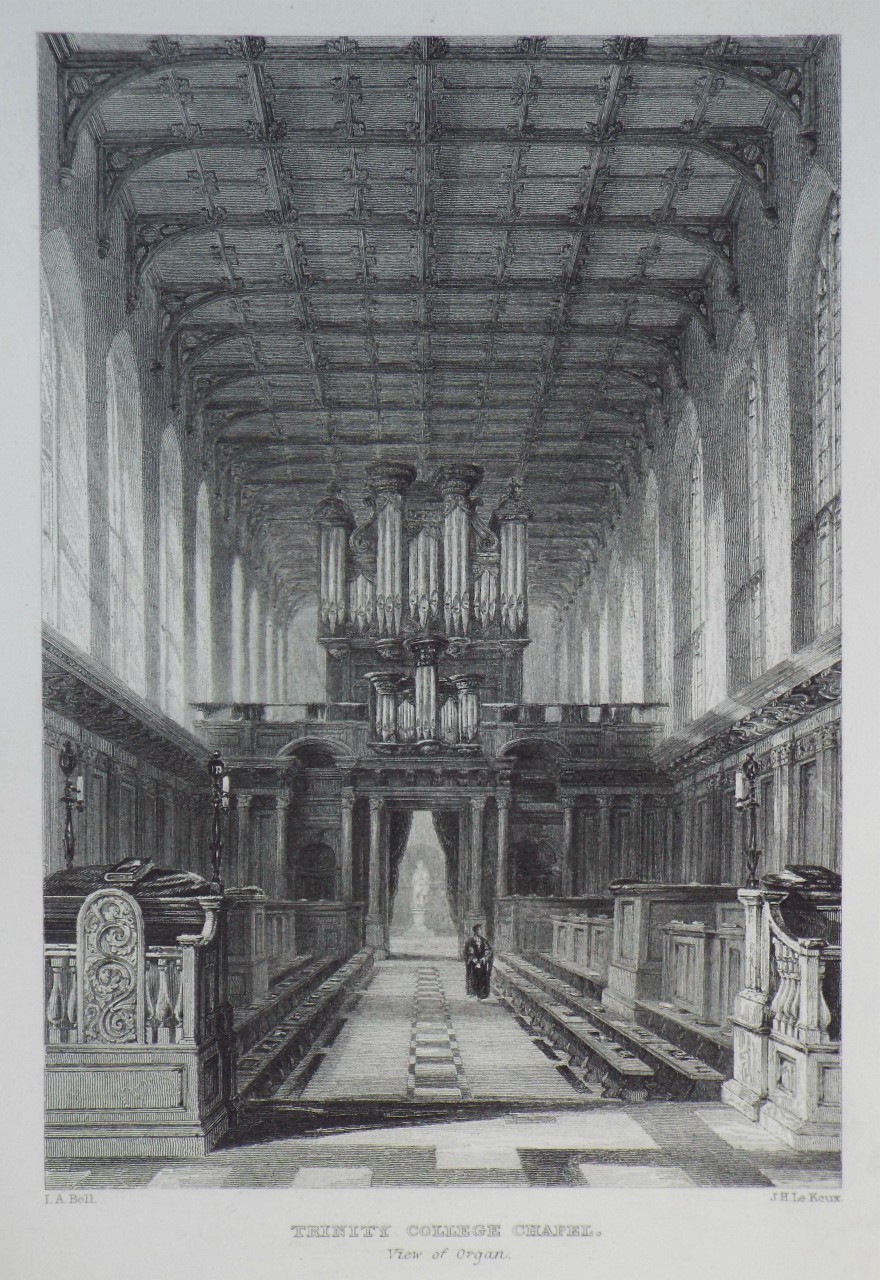 Print - Trinity College Chapel. View of Organ. - Le