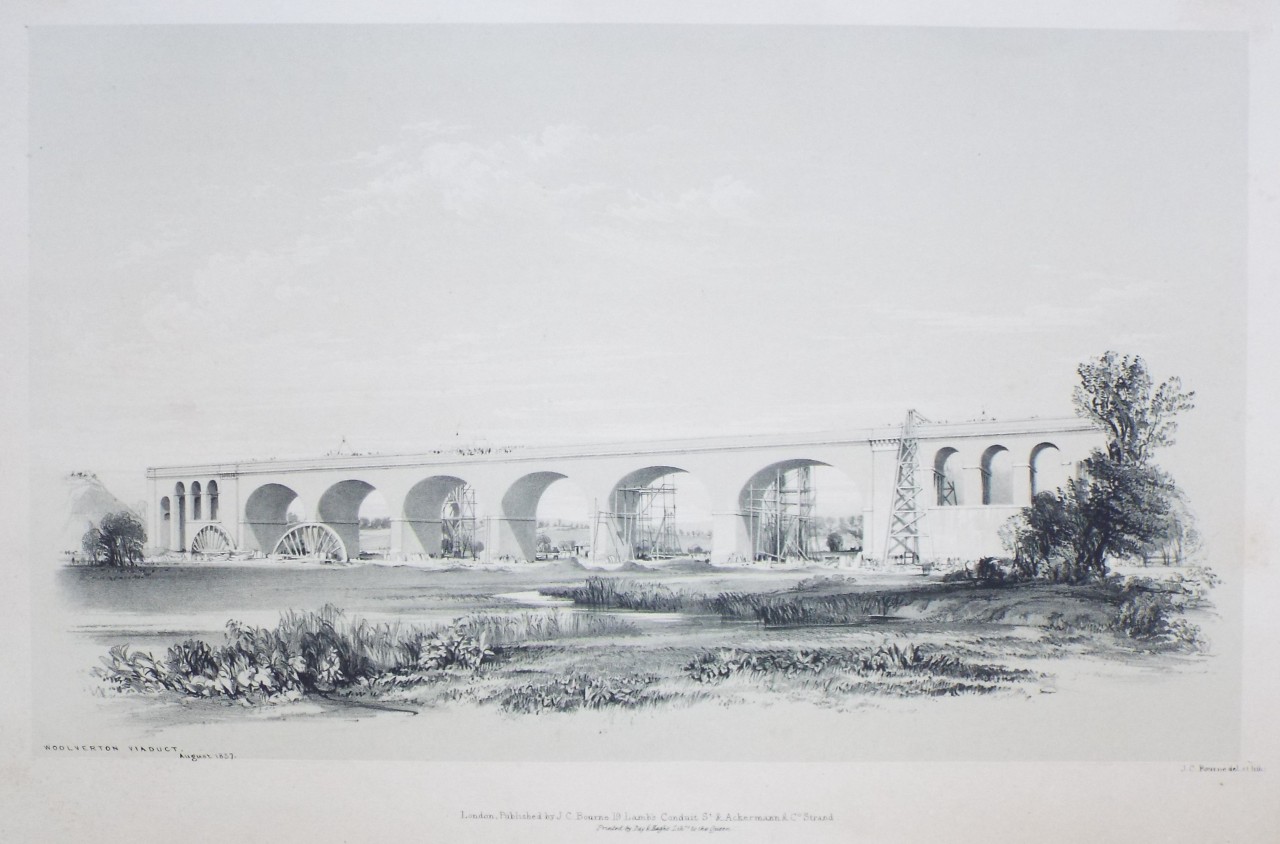 Lithograph - Woolverton Viaduct. August 1837. - Bourne