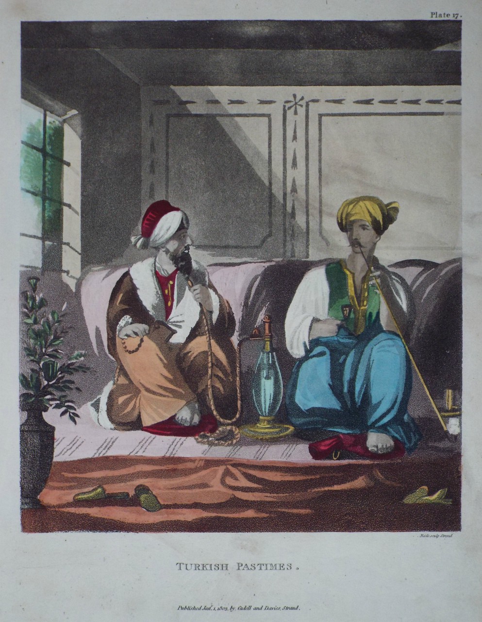 Aquatint - Turkish Passtimes. - 