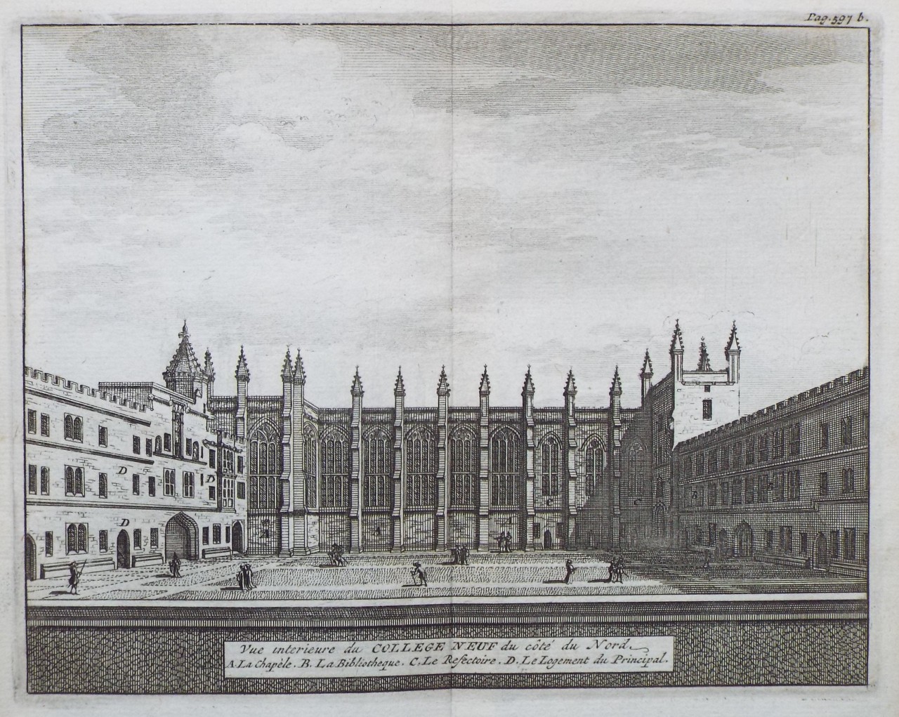 Print - Vue interieure du College Neuf de cote du Nord.