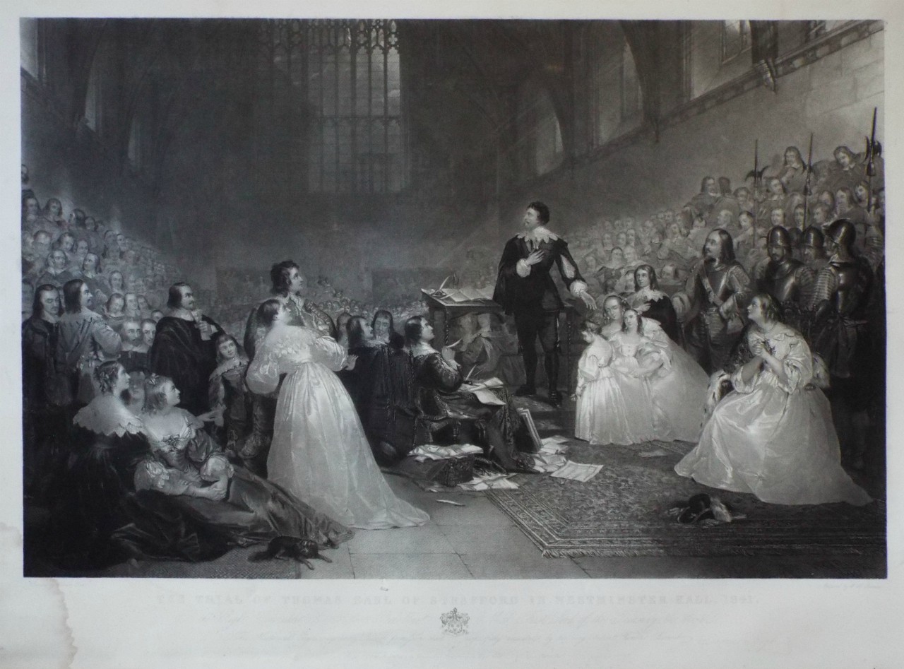 Print - The Trial of Thomas Earl of Strafford in Westminster Hall, 1641. - Simmons