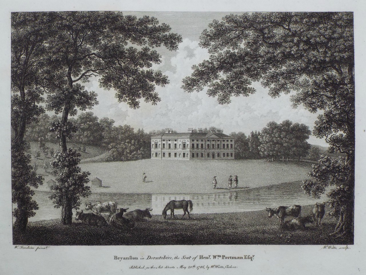 Print - Bryanston in Dorsetshire, the Seat of Heny. Wm. Portman Esqr. - Watts