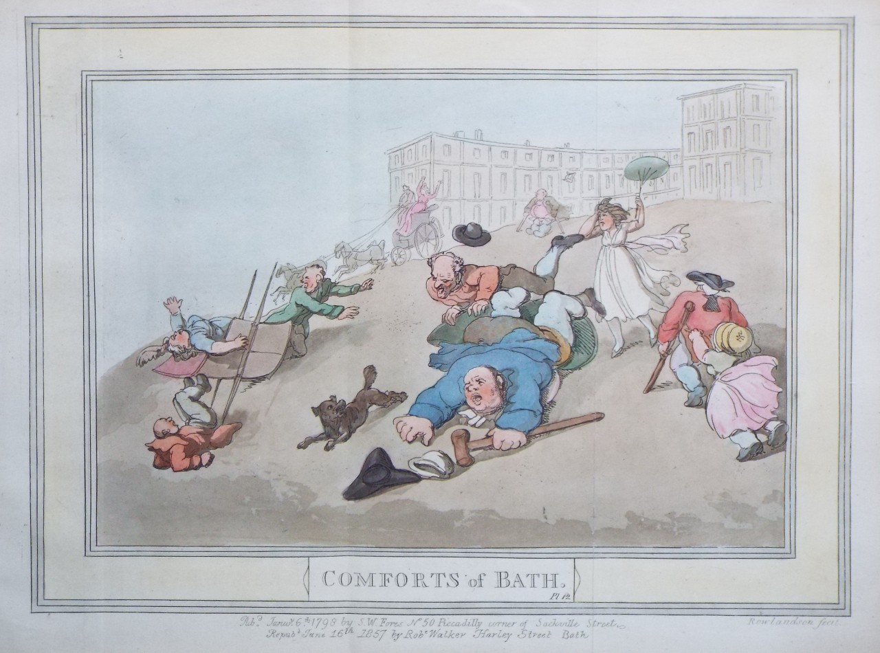 Aquatint - Comforts of Bath. Pl 12. - Rowlandson