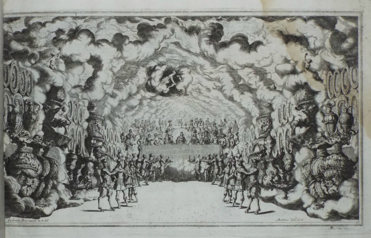 Etching - Stage Design from Il Pomo d'Oro - Kingdom of Jove with the Banquet of the Gods - Kusel