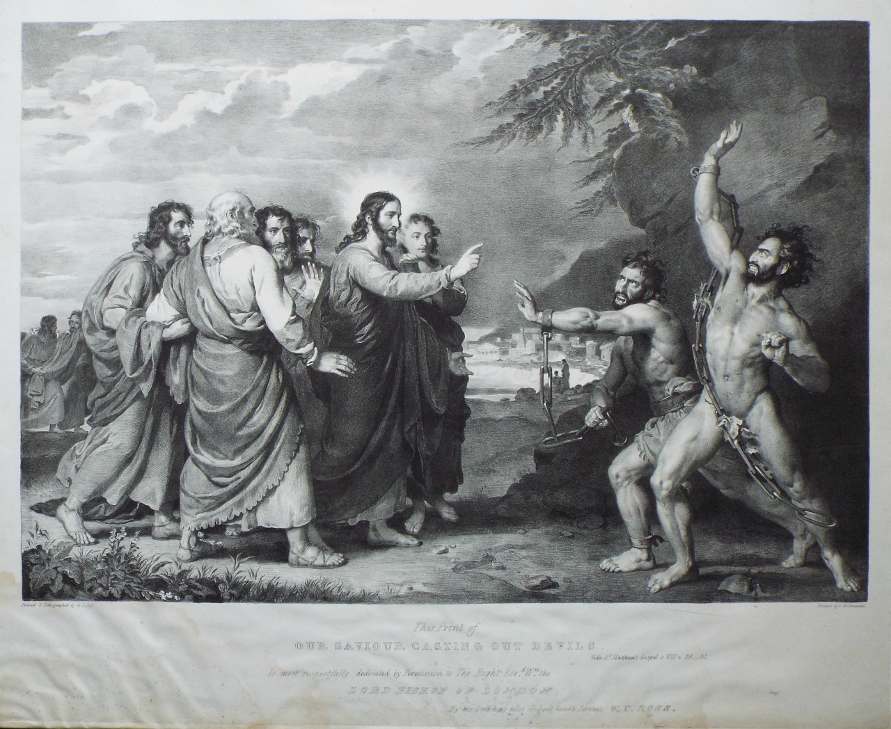 Lithograph - Our Saviour Casting Out Devils. - Ross