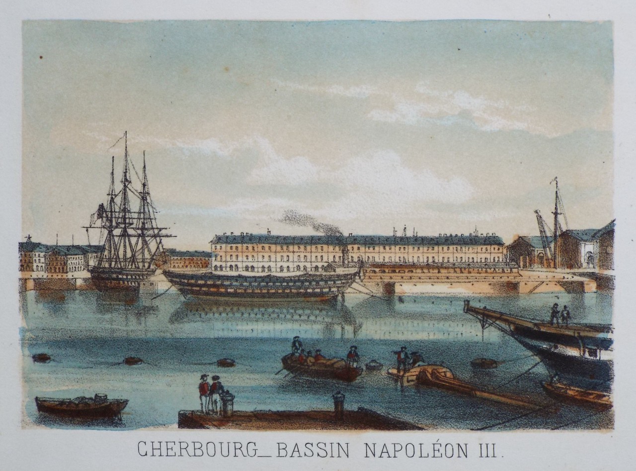 Lithograph - Cherbourg - Bassin Napoleon III.