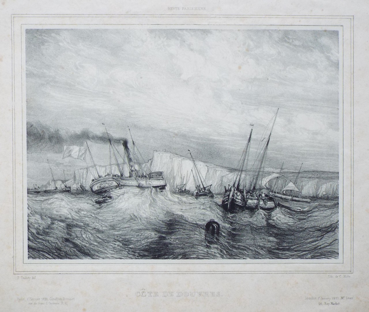 Lithograph - Cote de Douvres. - Motte