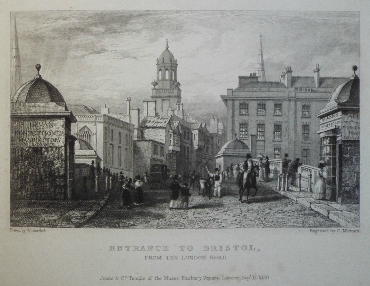 Print - Entrance to Bristol from the London Road. - Mottram