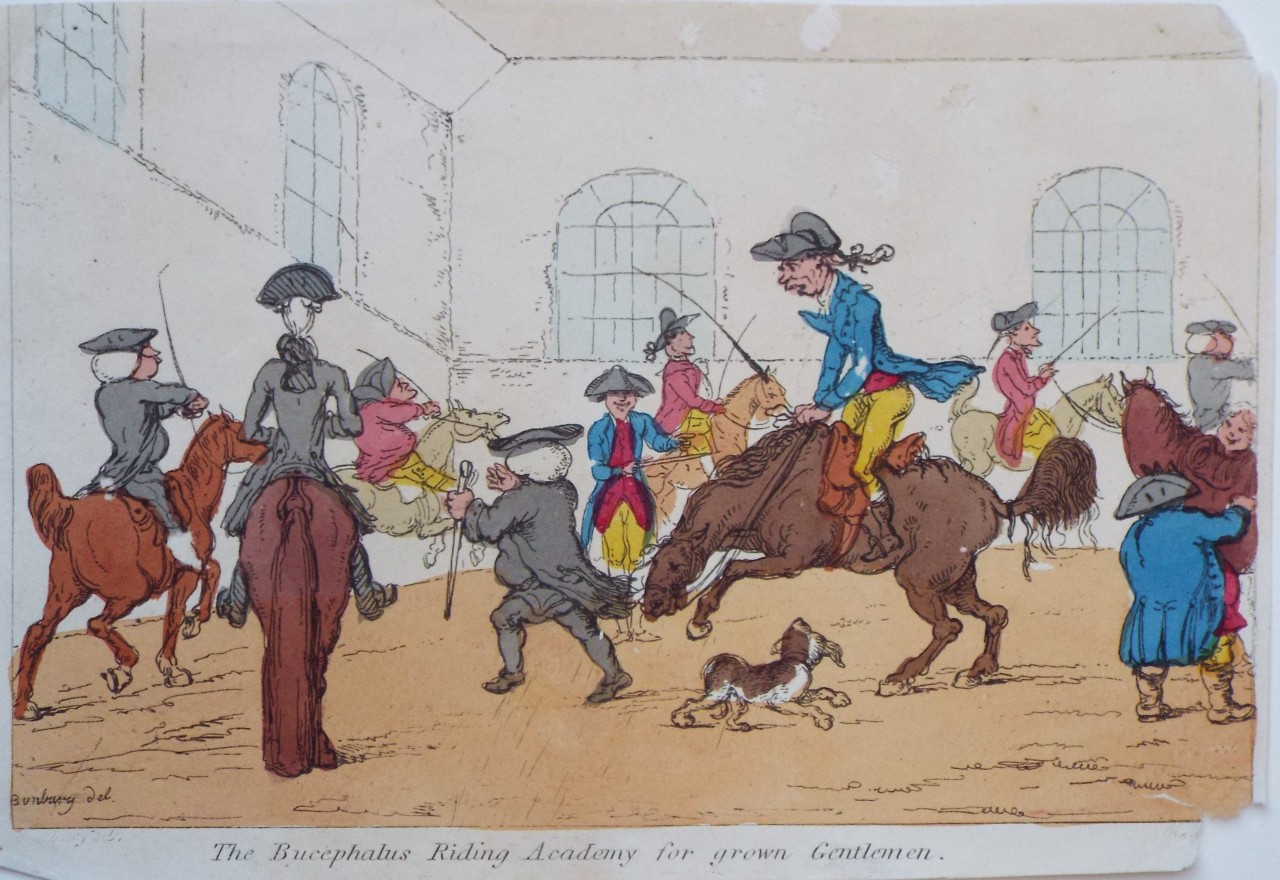 Etching - The Bucephalus Riding Academy for Grown Gentlemen. - Rowlandson
