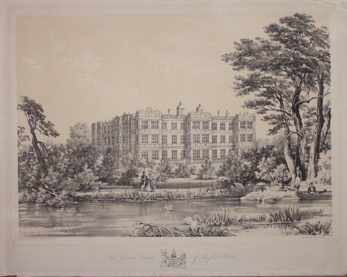 Lithograph - The Garden Front of Longleat House. - Pocock