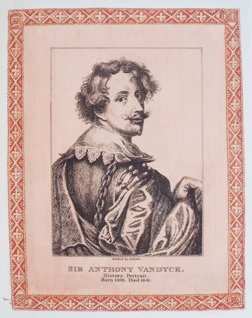 Etching - Sir Anthony Vandyck. - Girtin