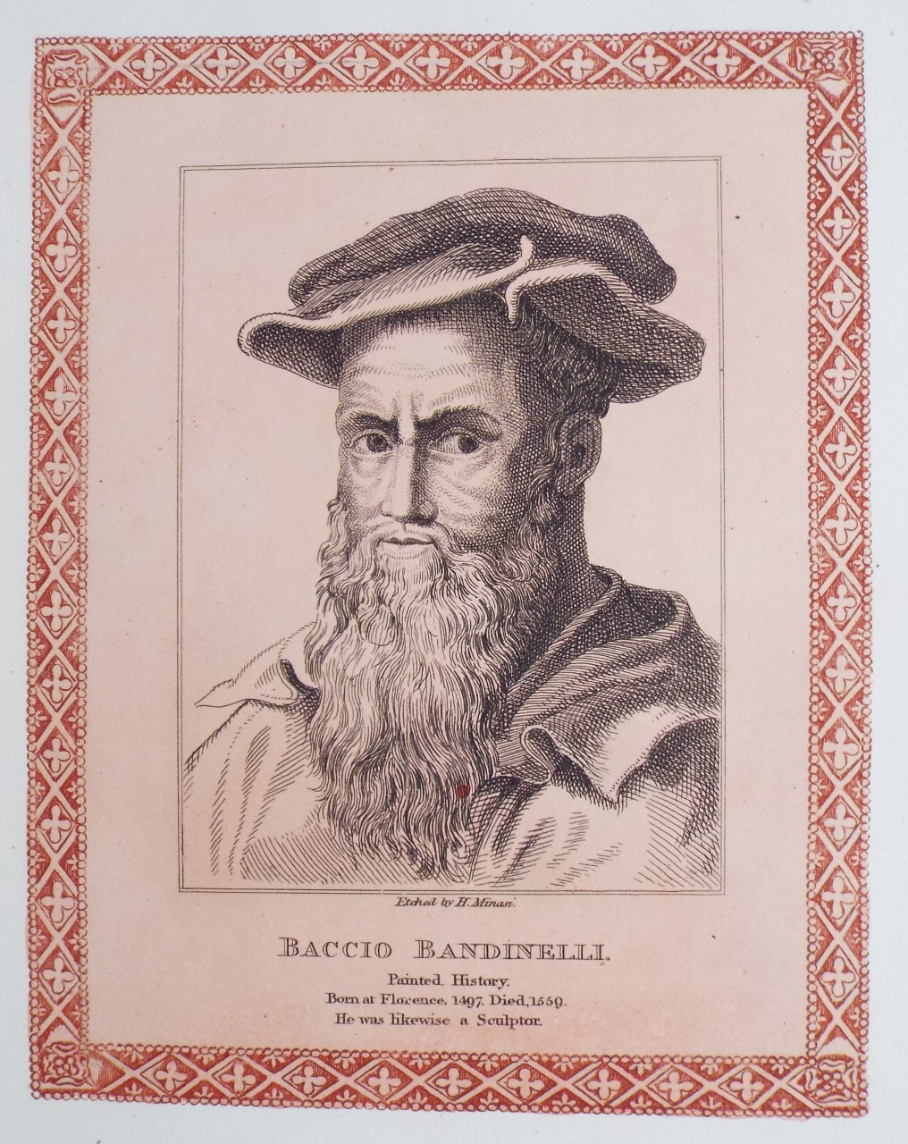 Etching - Baccio Bandinelli. - Girtin