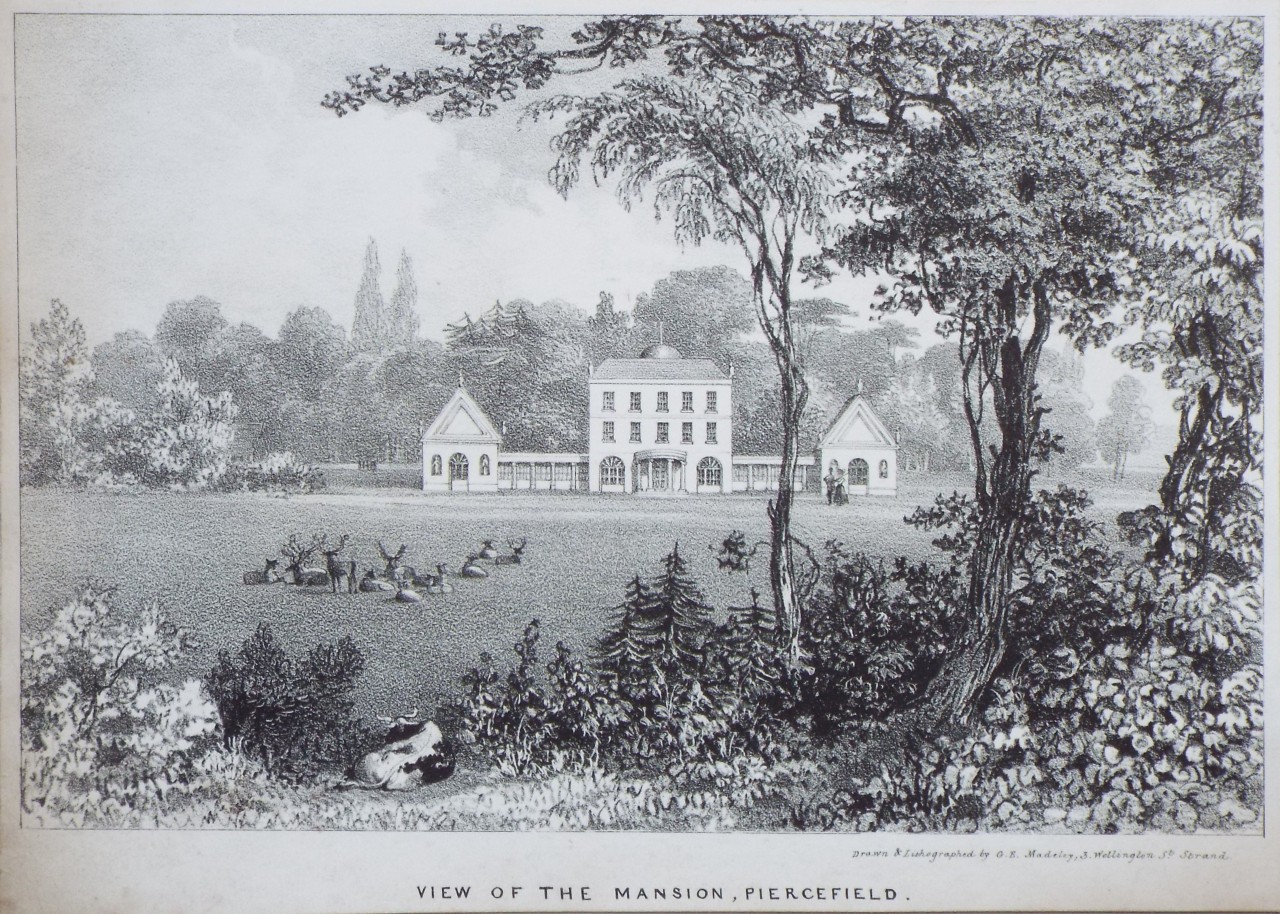 Lithograph - View of the Mansion, Piercefield. - Madeley