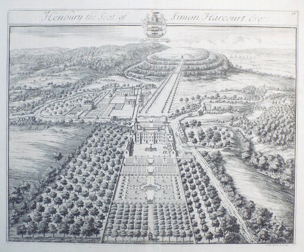 Print - Henbury the Seat of Simon Harcourt Esqr. - Kip