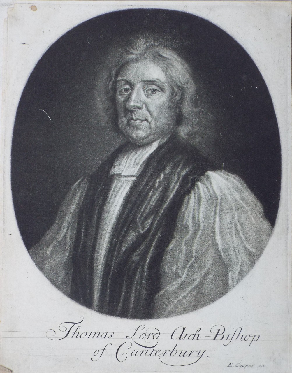 Mezzotint - Thomas Lord Arch-Bishop of Canterbury.