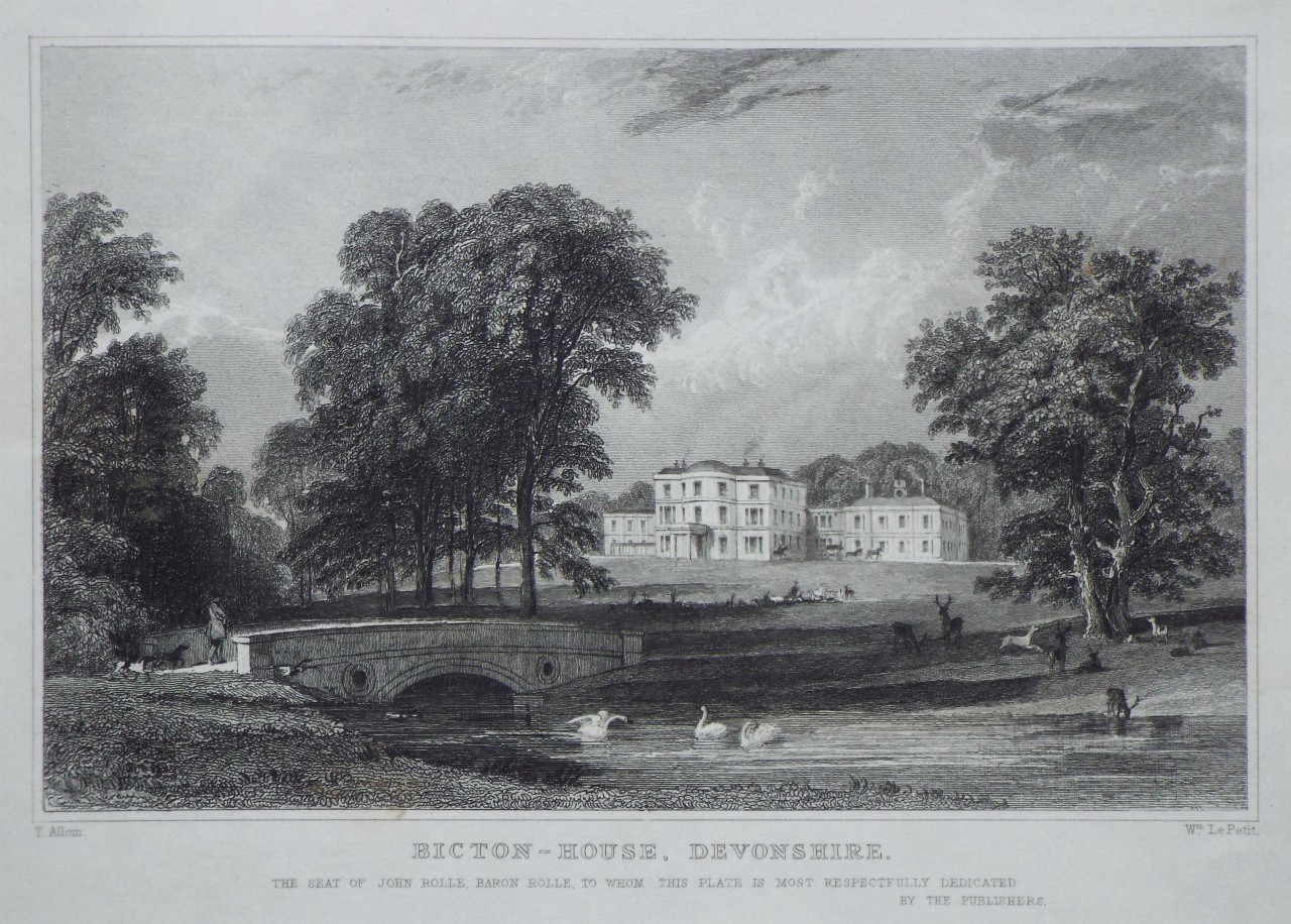 Print - Bicton House, Devonshire. - Le