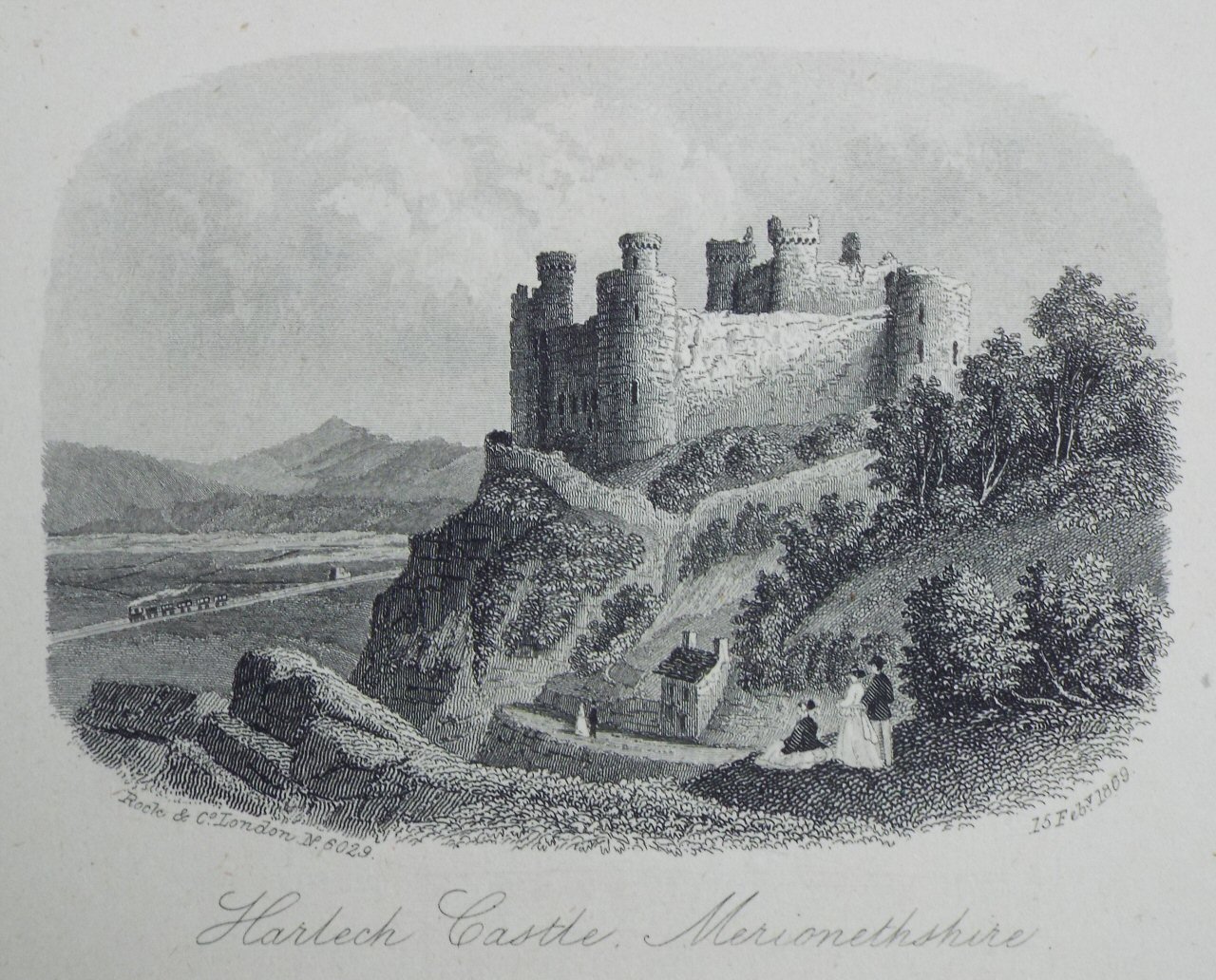 Steel Vignette - Harlech Castle, Merionethshire. - Rock