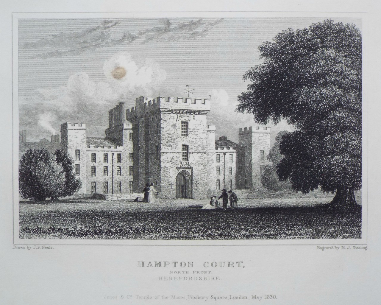 Print - Hampton Court, North Front. Herefordshire. - Starling