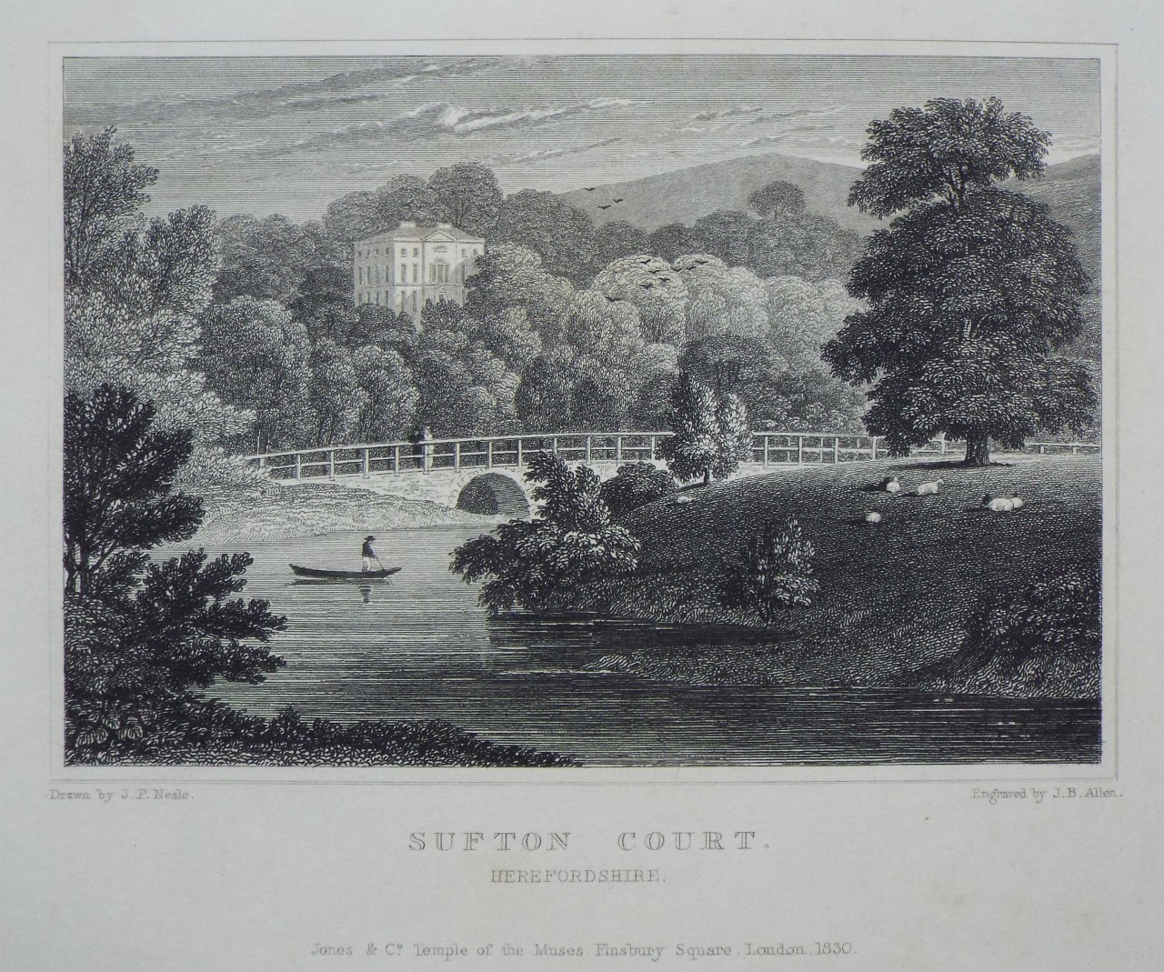 Print - Sufton Court. Herefordshire. - Allen