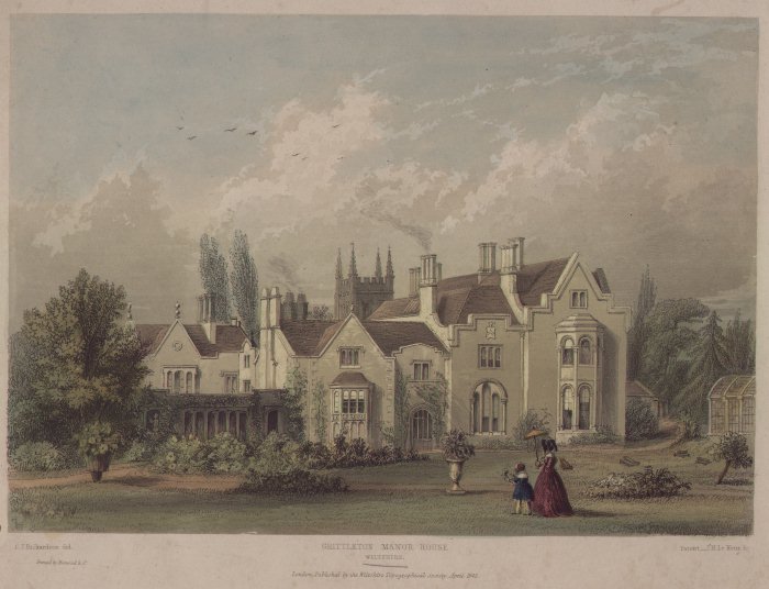 Lithograph - Grittleton Manor House Wiltshire - Le