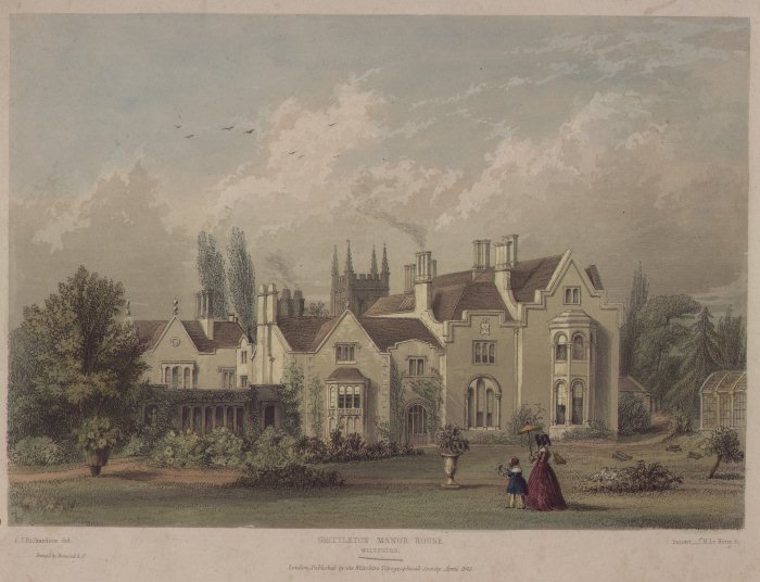 Lithograph - Grittleton Manor House Wiltshire - Le